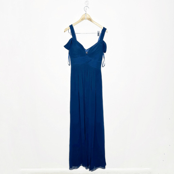 LULU'S Make Me Move Navy Blue Maxi Dress bridesmaid prom gown womens size Small - Picture 2 of 10